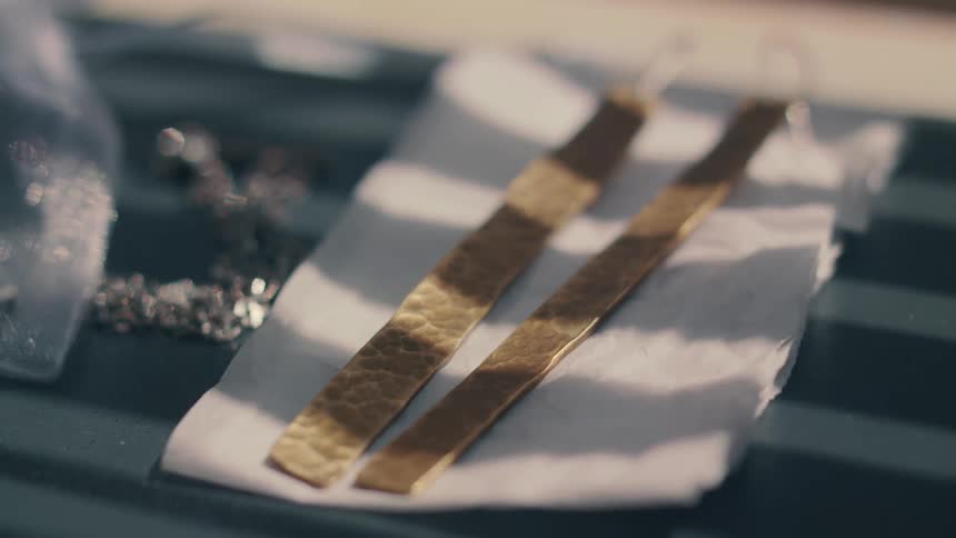 Jewelry on display at a shop