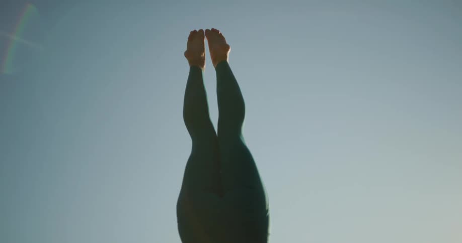 A woman exercising outdoors