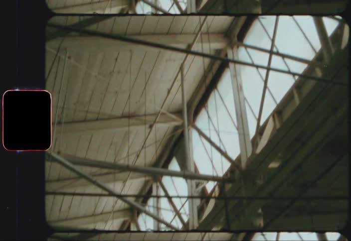 Skylights on the roof of a warehouse caught on film