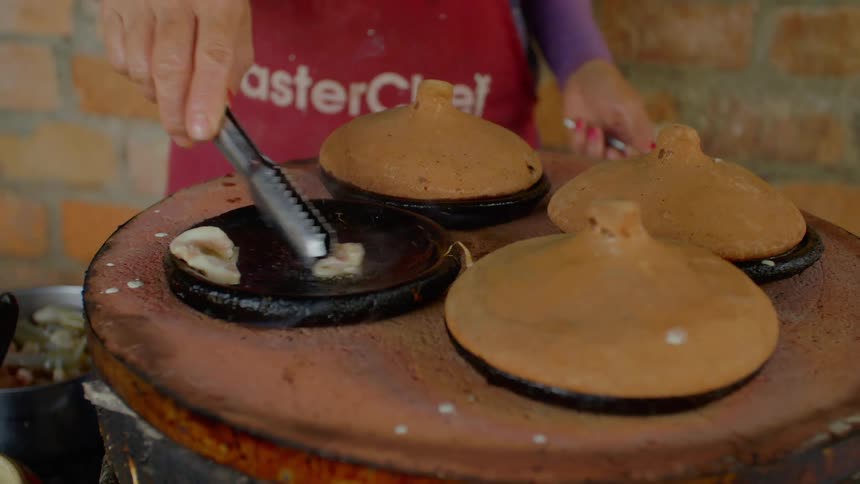 A woman cooking