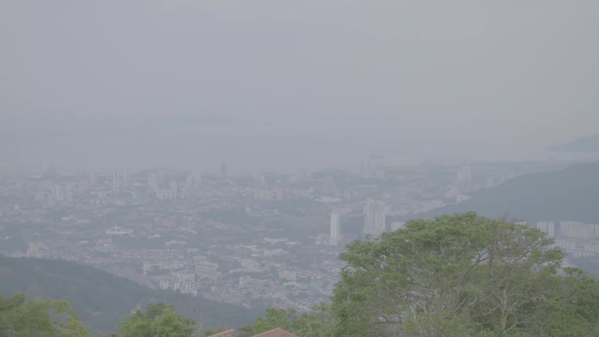 Aerial view of a city skyline