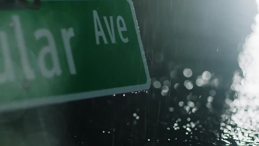 Rain falling during a storm