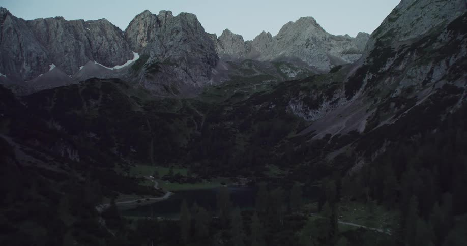 A small road runs between the mountains