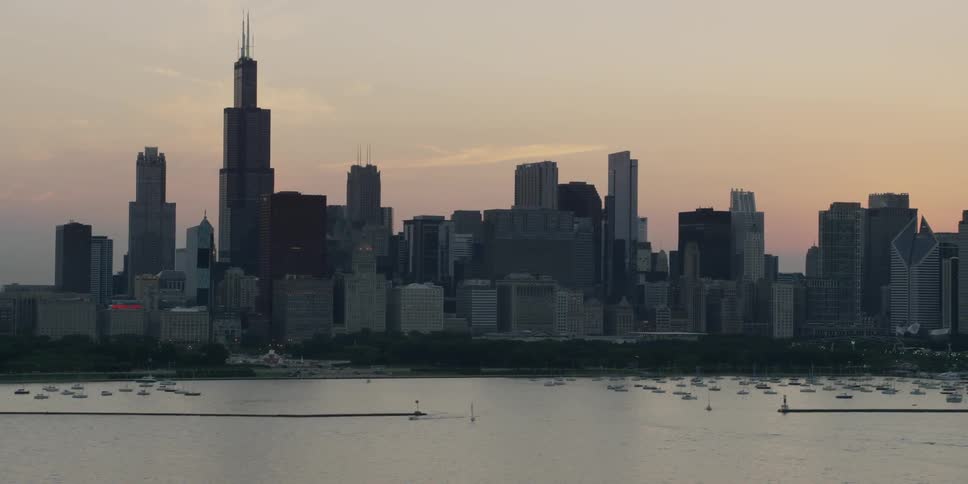 View of many skyscrapers across a body of water