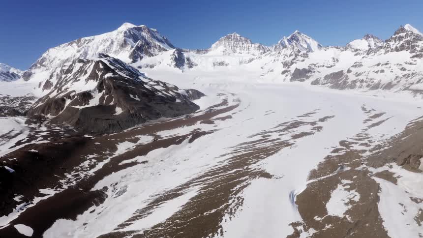 A snow covered mountain range
