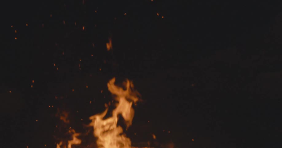 Flames rising as a fire burns
