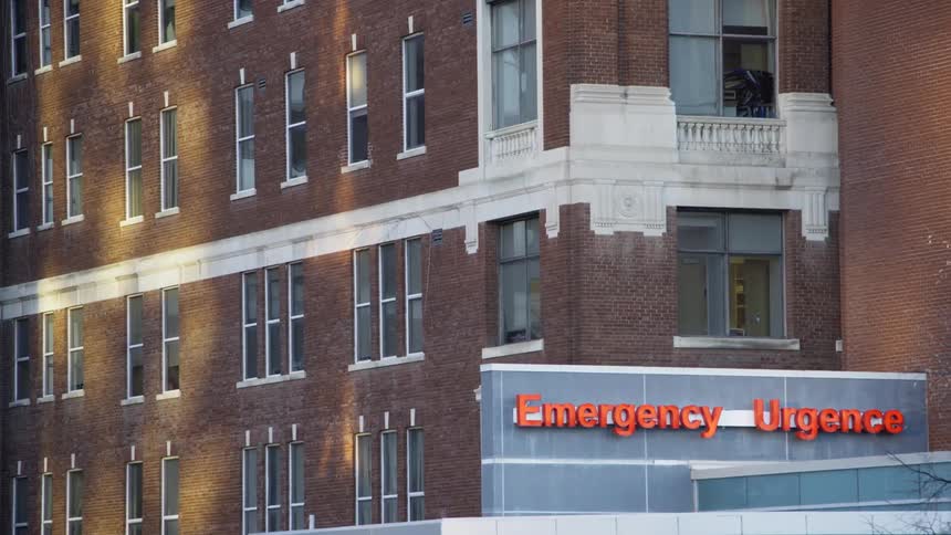 The emergency sign on the outside of a hospital