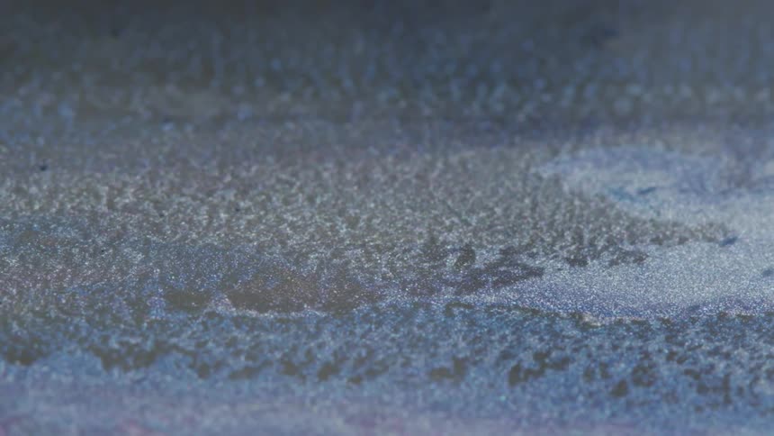 Snow and ice crystals on the ground