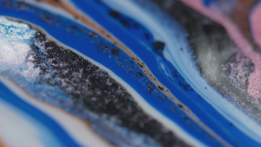 Liquid paint running and mixing