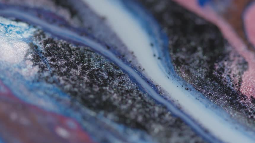 The different color paints move together