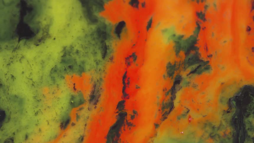 Liquid paint mixing together