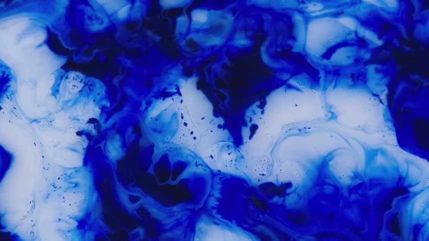 Flowing blue and white liquid