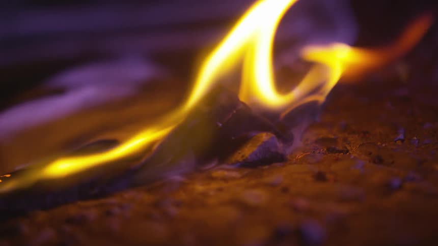 Flames burning in a fire