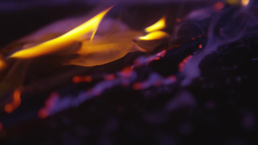 Flames burning outside