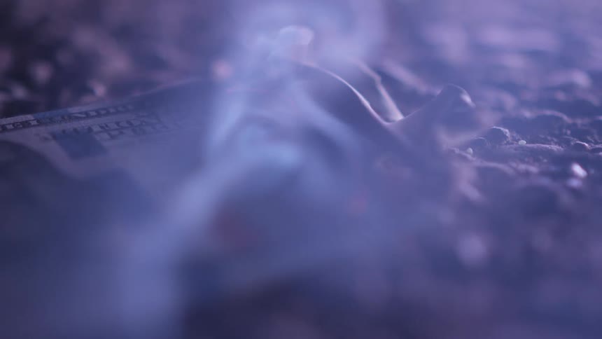 Smoke floating away from a fire