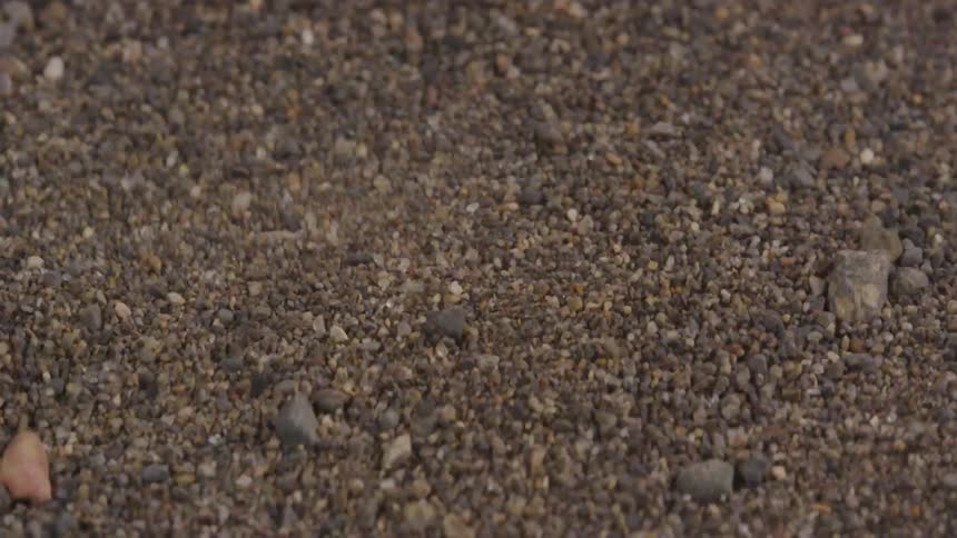 Time lapse of rocks and pebbles and dirt moving
