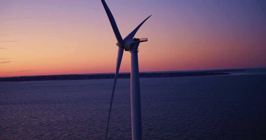 A wind turbine in the ocean