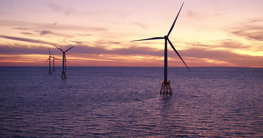 Wind turbines in the ocean
