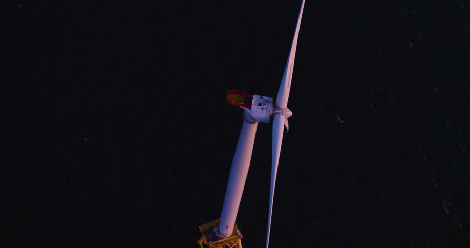 A wind turbine in the ocean