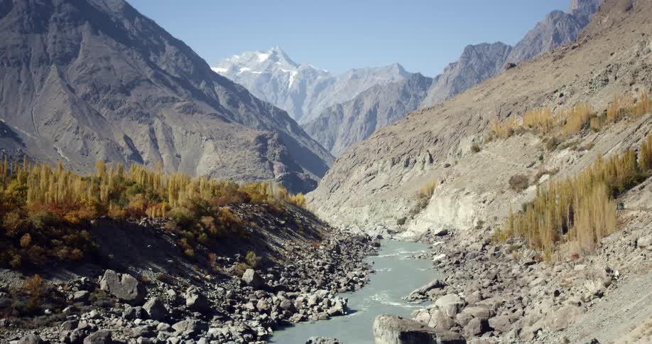 A river flowing through the mountains