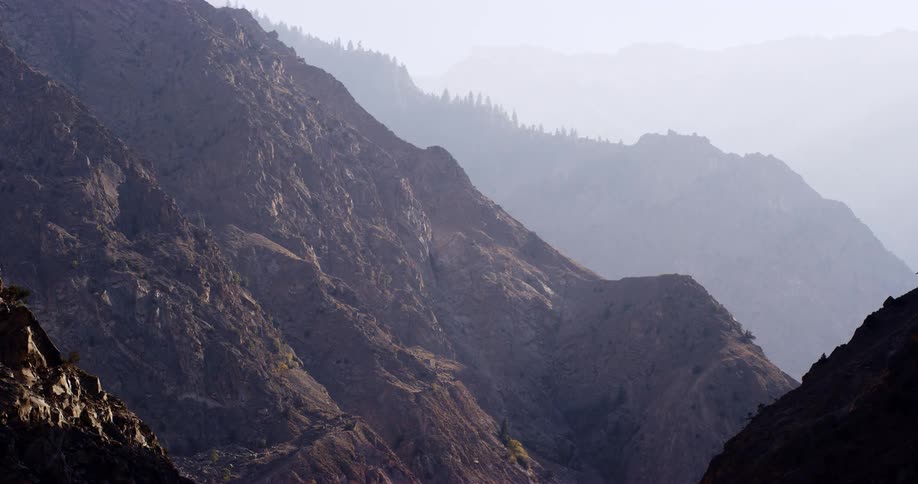 Rugged mountain peaks