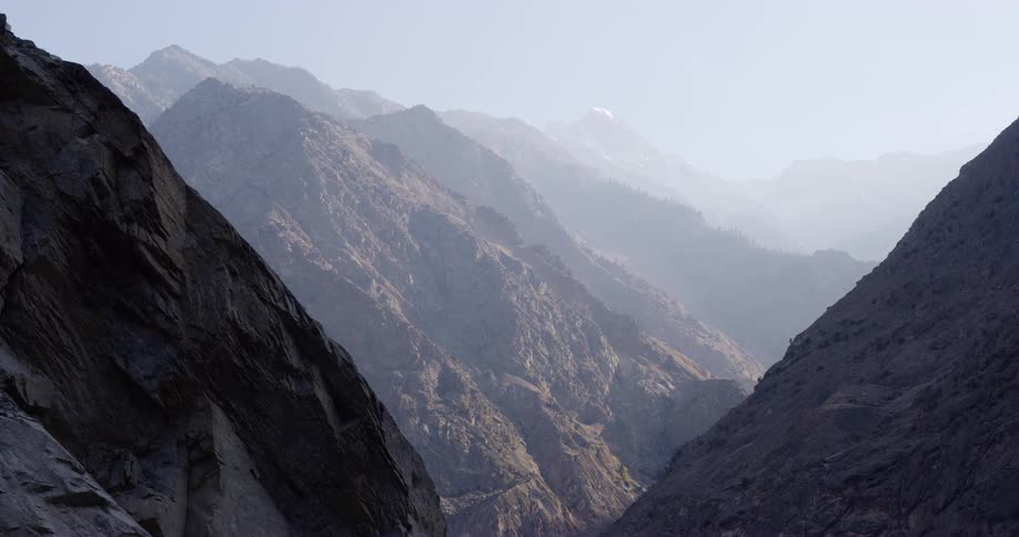 Close up view of a mountain range