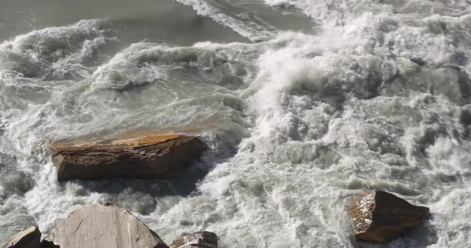 Water is moving fast in the river
