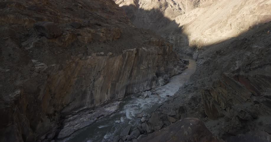 A river flowing in a mountain range