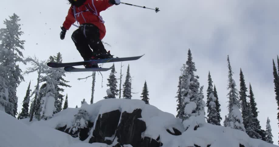 A person is skiing down a mountain