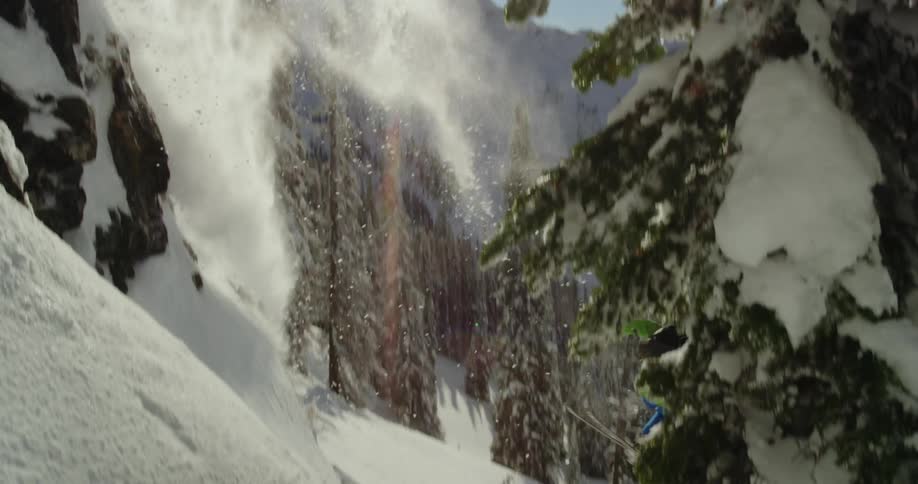 A man skiing down a mountain