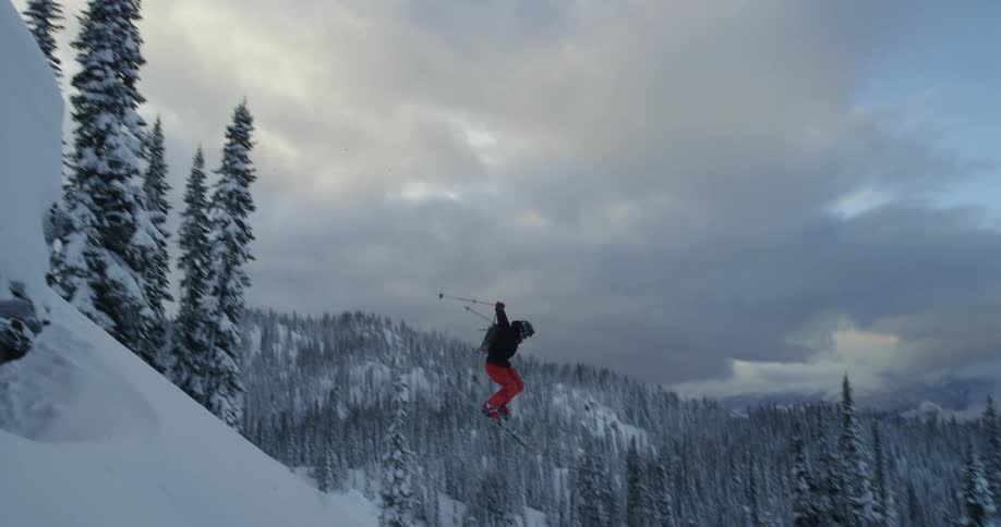 A person is skiing down a mountain