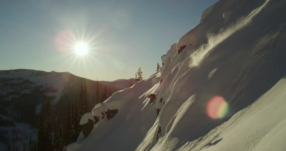 A person is skiing down a mountain