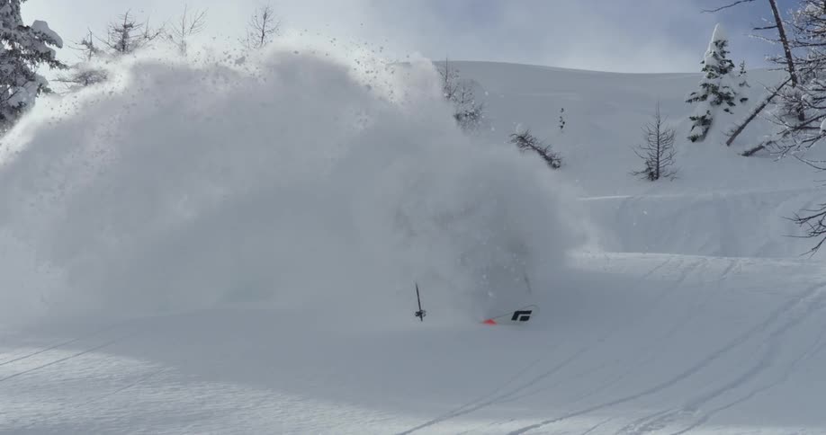 Person skiing down slope