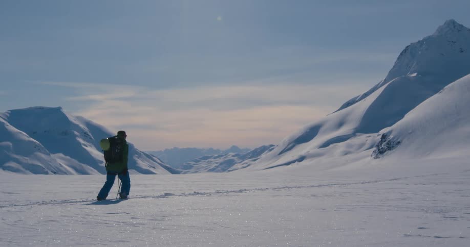 A person cross country skiing