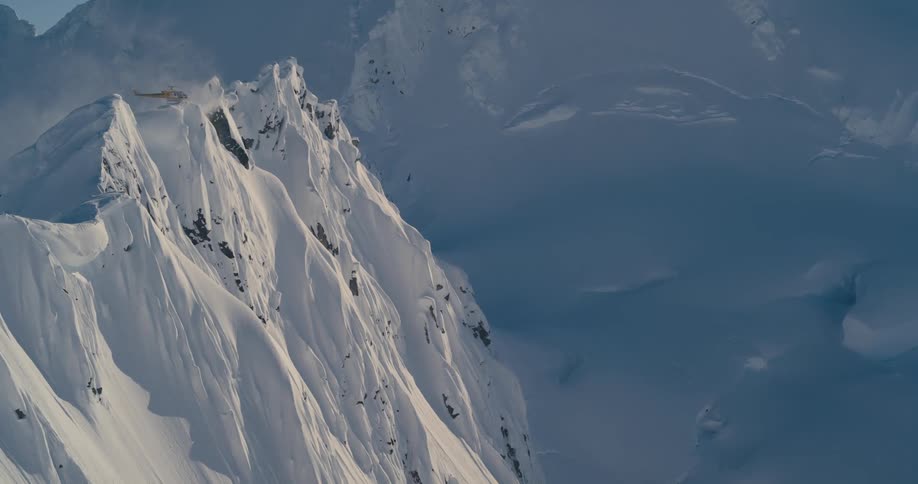 Rugged snowy mountain peaks