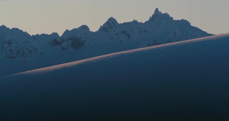 A snow covered mountain range