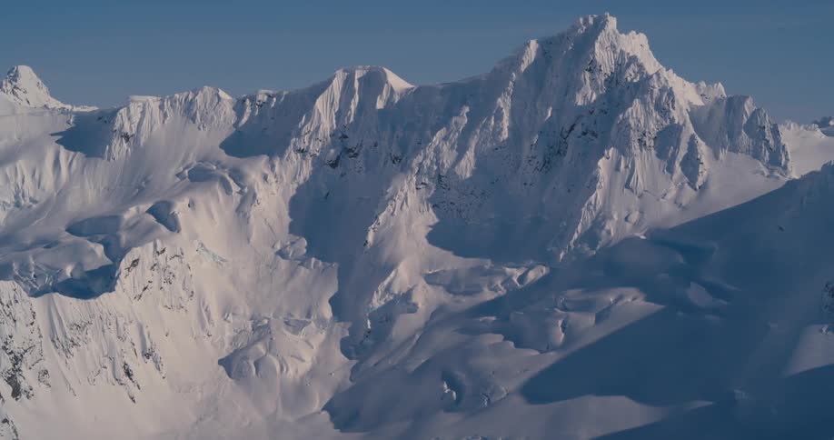 A snow covered mountain range