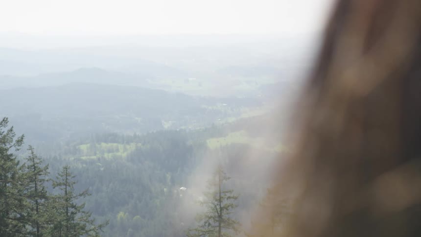 A female looking out at the landscape