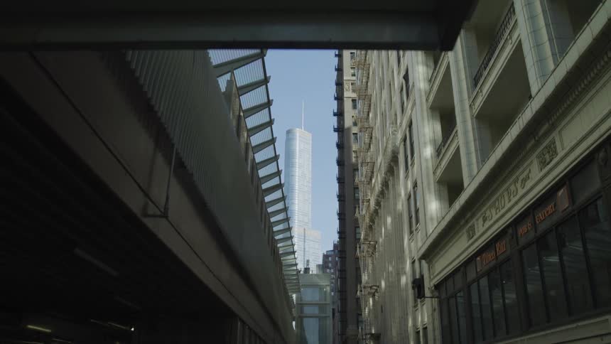 A view of a downtown city is displayed