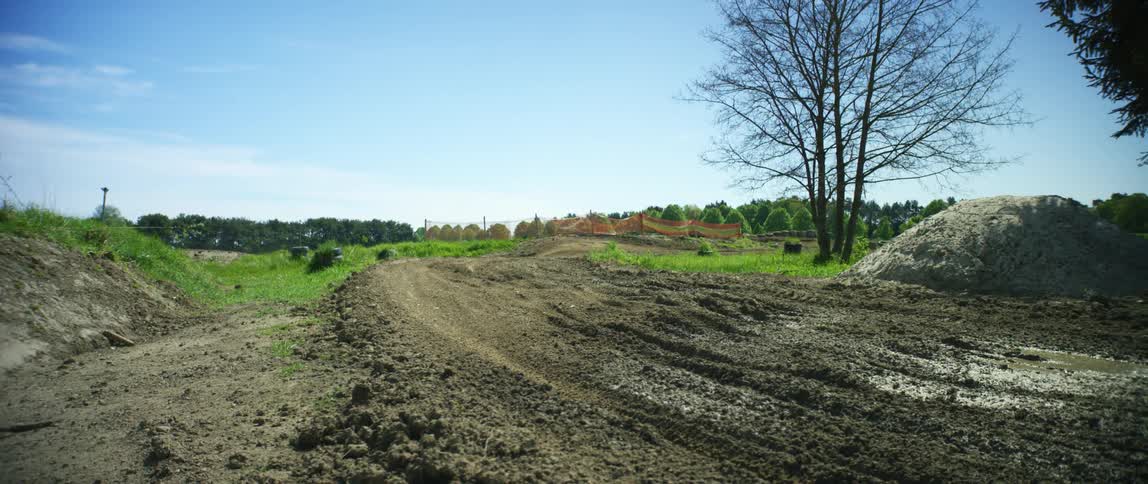 Piles of dirt in nature on a summer day