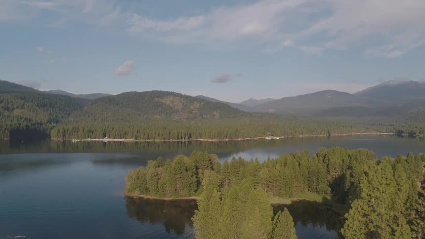 Trees are surrounding the lake