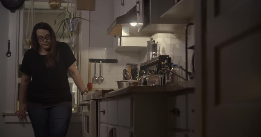 A woman cooking