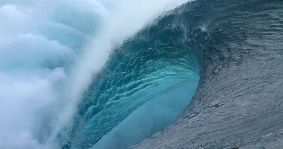 Ocean waves are moving fast