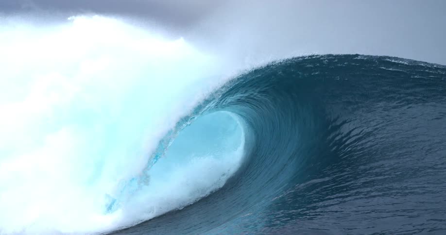 Ocean waves are moving fast