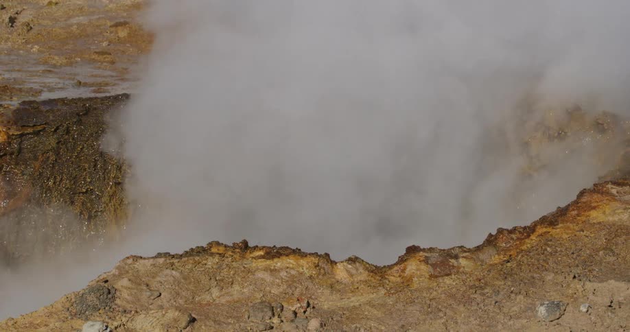 Steam rising from a geyser
