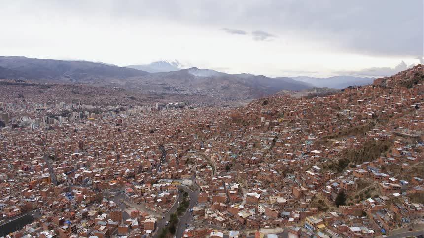 Aerial view of houses in a city