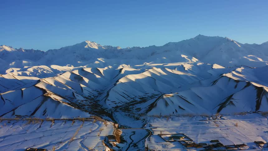 Snow is covering the mountain range