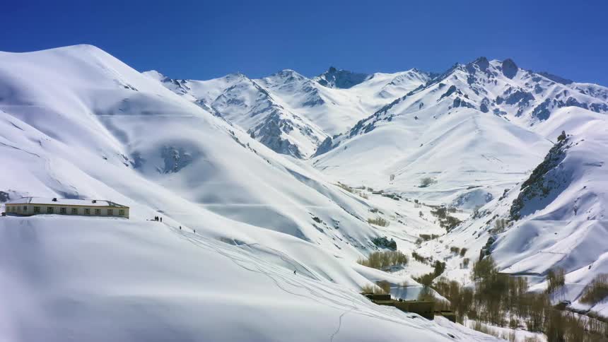 Snow is covering the mountains