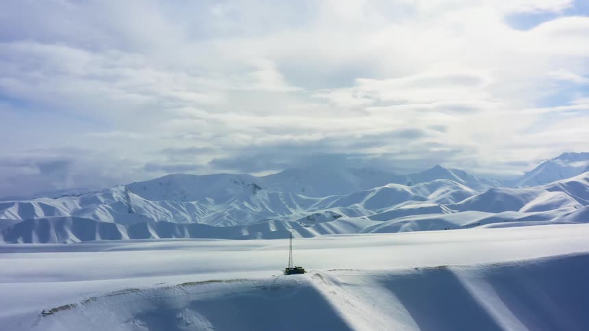 Snow is covering the mountains