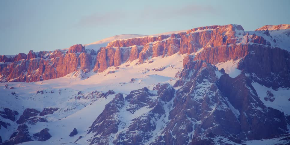 A snow covered mountain range